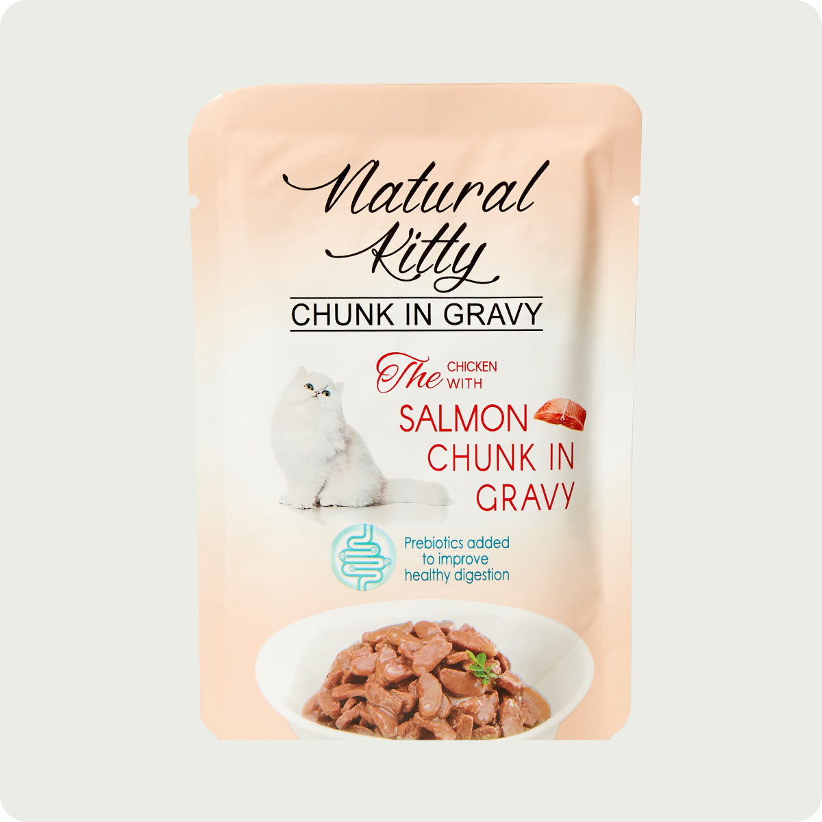 Natural Kitty Chicken with Salmon Chunk in Gravy