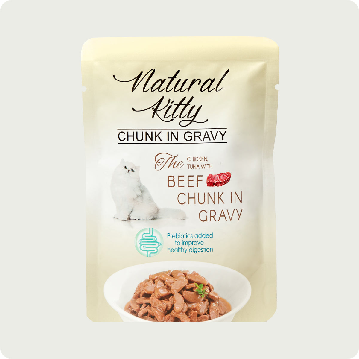 Natural Kitty Chicken, Tuna with Beef Chunk in Gravy