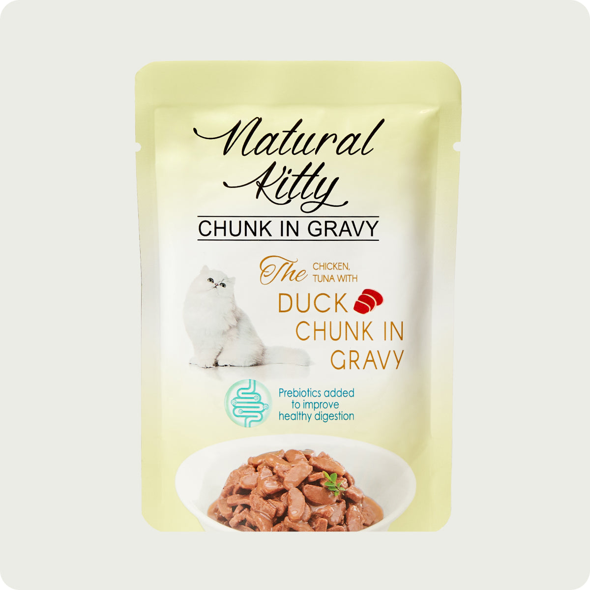 Natural Kitty Chicken, Tuna with Duck Chunk in Gravy