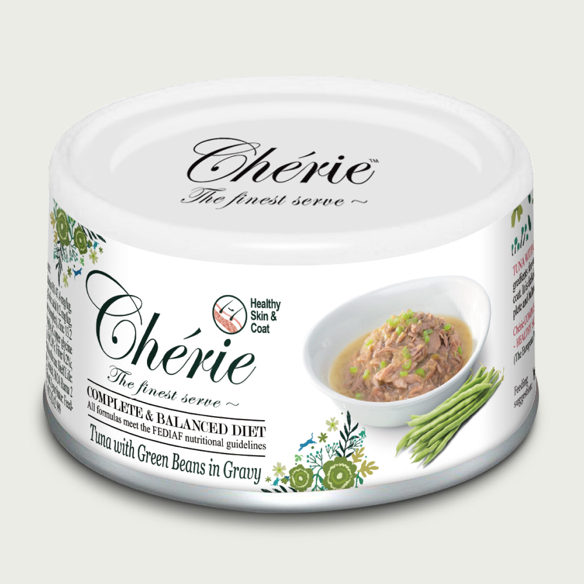 Set | Chérie Special Diet Wet Food Tuna with Green Beans 80 g + 1 Free Fillet