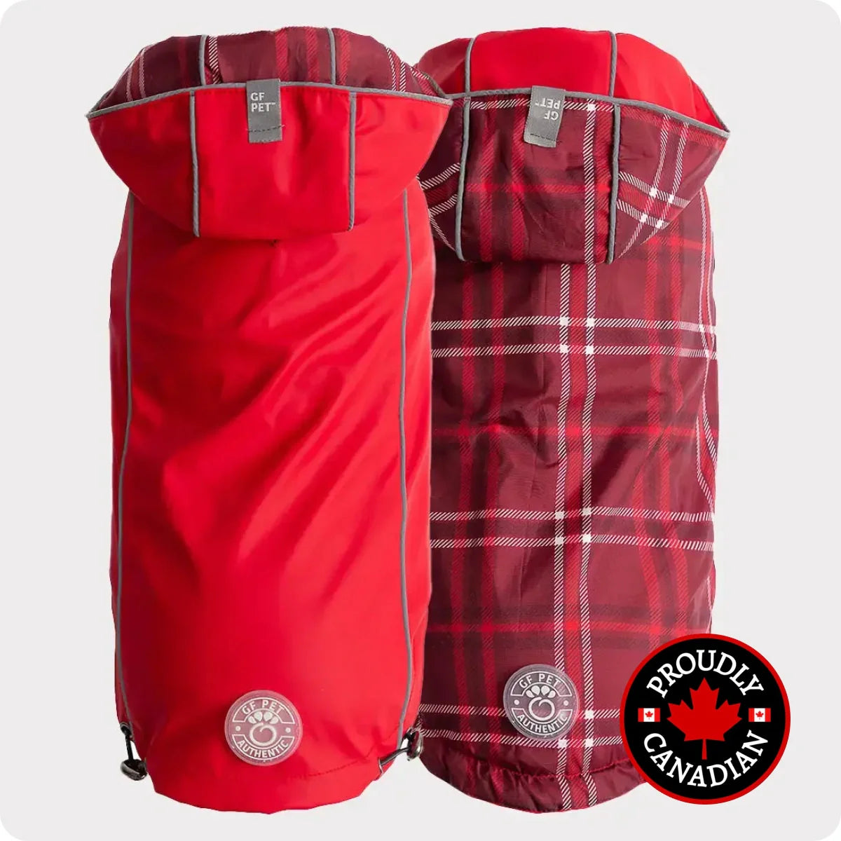 GF Pet Reversible Dog Raincoat | Red & Yellow Waterproof Jacket