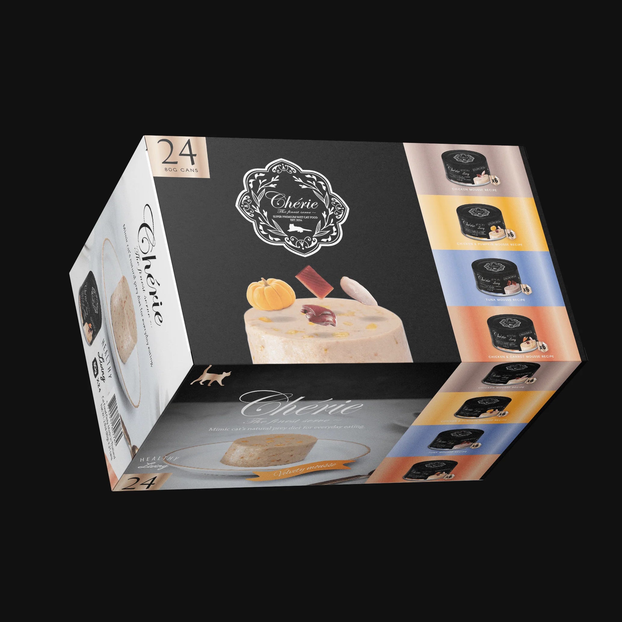 Chérie Healthy Living Mousses Set 24 szt. x 80 g. + Free 2 Meaty Cubes